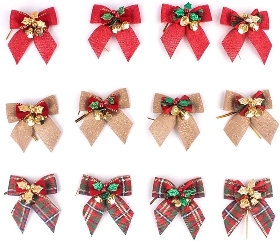 Amazon.co.jp: クリスマスリボン ベル付き ミニリボン 12個セット Amazon.co.jp: クリスマスリボン ベル付き ミニリボン 12個セット